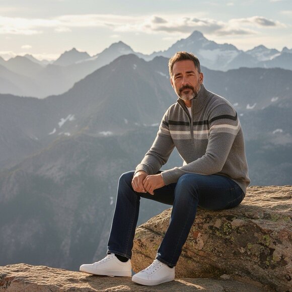 Banana Republic Gray 1/4 Zip Italian Wool Blend Pullover Sweater Mens Medium - Picture 5 of 10